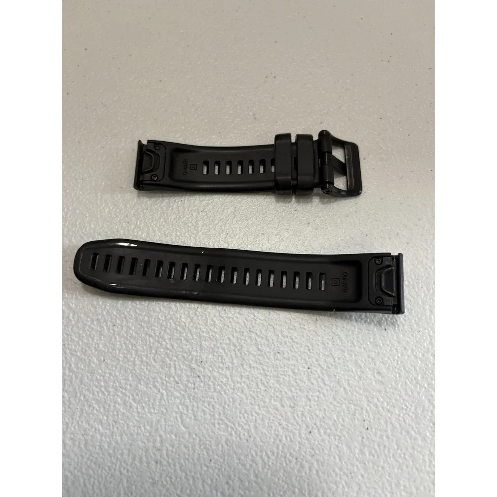 Garmin Original Quickfit 22 Black Watch Band Silicone Strap With Loops OEM